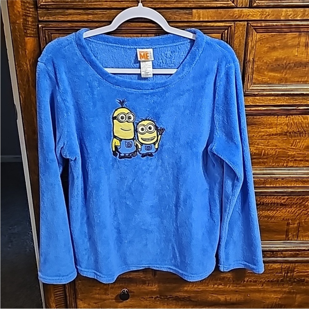 ME Makeover Essentials Women’s Blue Minions Sleep Fleece Long Sleeve